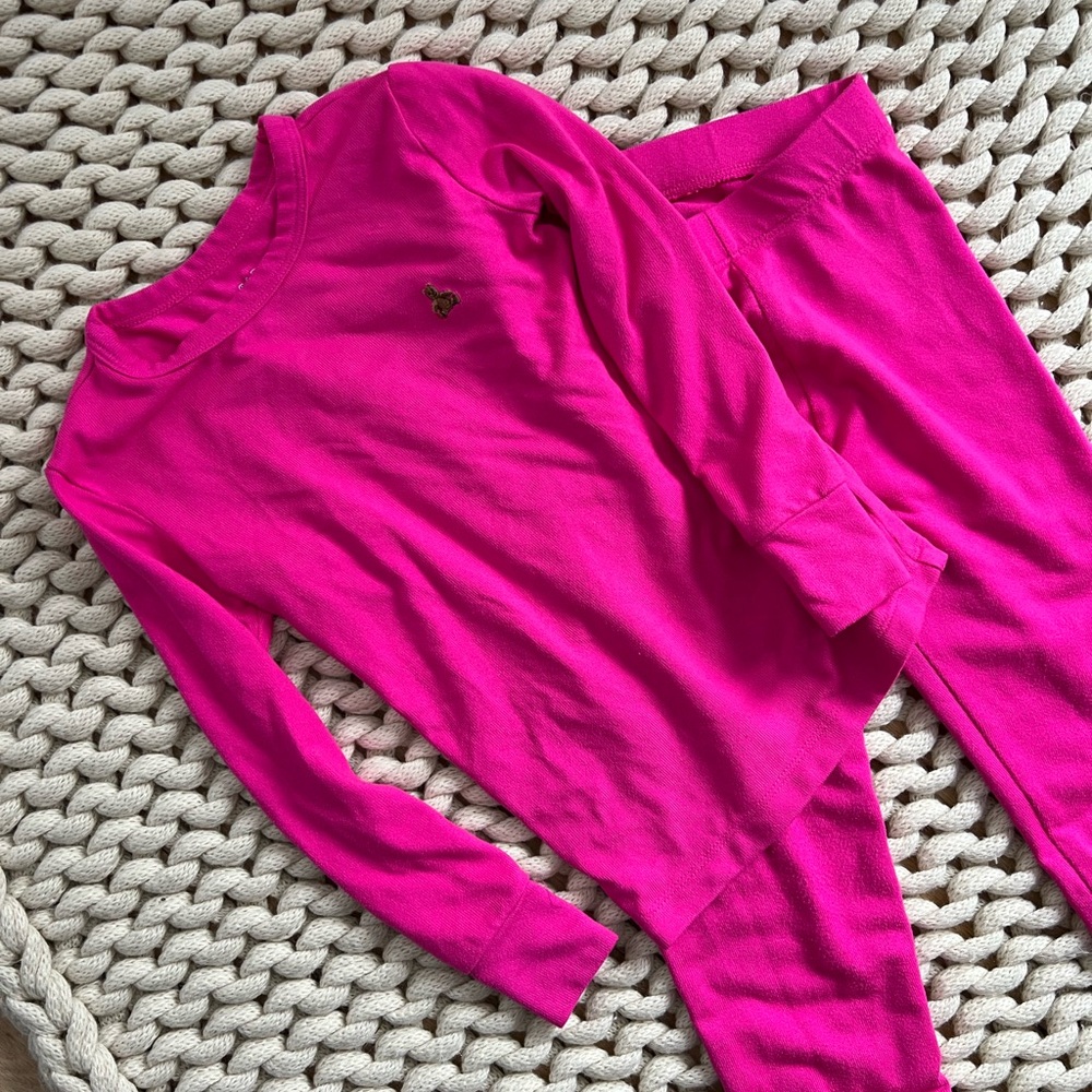 Gap Girls Size 6 Super Neon Pink SuperCozy PJ Set